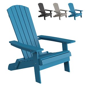 3D Outdoor Adirondack Chair Charlestown All-Weather Flash Furniture JJ-C14505 model