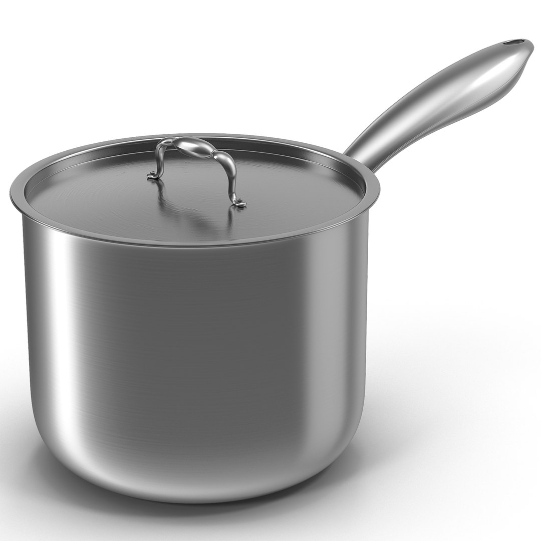 Stainless Saucepan 3D model preview