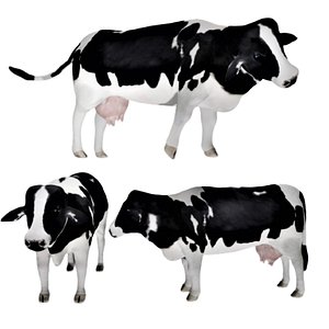 Fully rigged low poly Dairy Cow