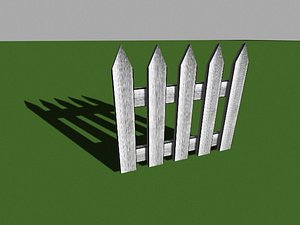 free wood fence 3d model