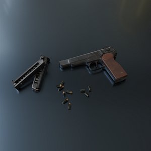 3D Stechkin automatic pistol