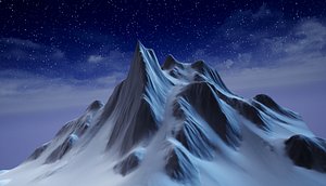 3D model snow mountain