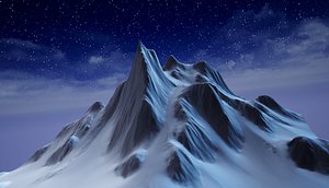 Single mountain snow