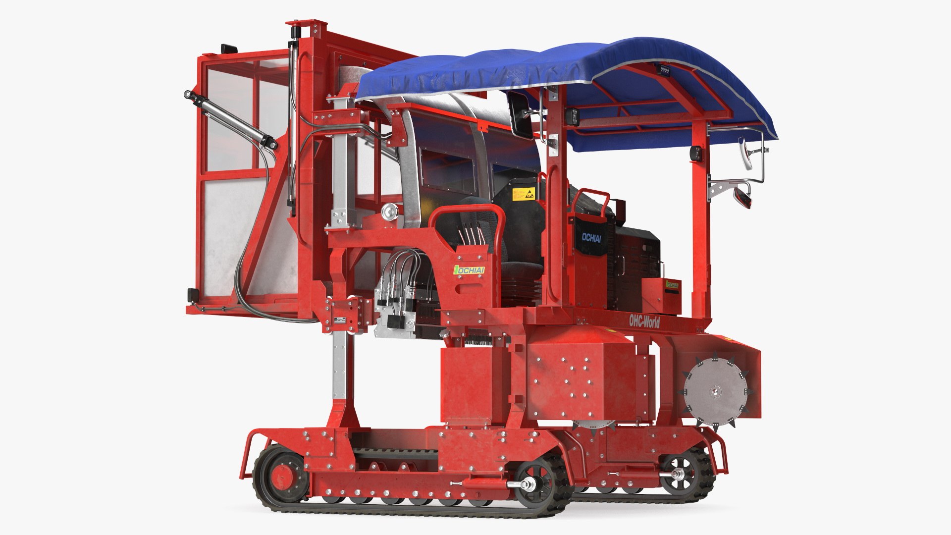 Ochiai OHC-W Tea Harvester Used Rigged 3D model preview