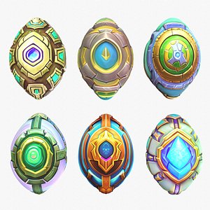 3D Stylized Dragon Eggs Pack 1