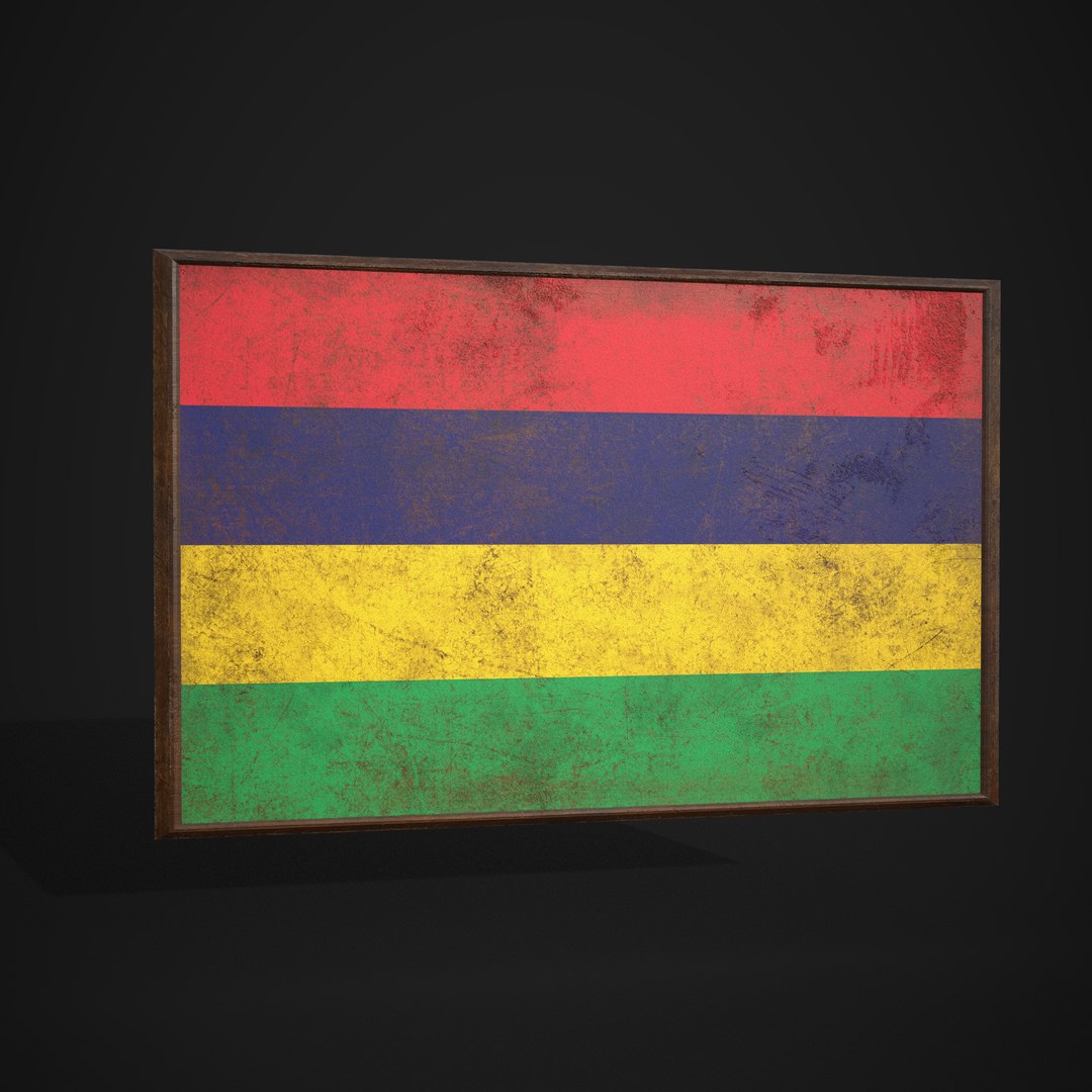3D Old Picture Frame With Mauritius Flag - Game Ready PBR Low-poly 3D ...