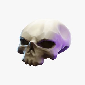 Low poly Stylised skull 3D
