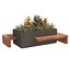 Jardinière de fleurs moderne avec banc en bois