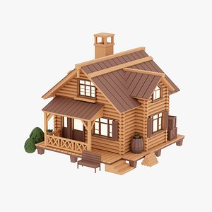 Low poly Cabin 04 3D