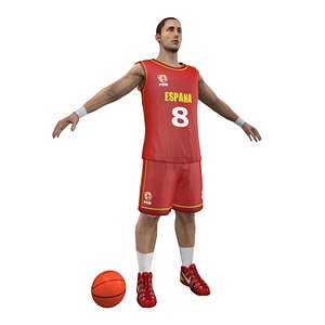 3d spain basketball player ball model