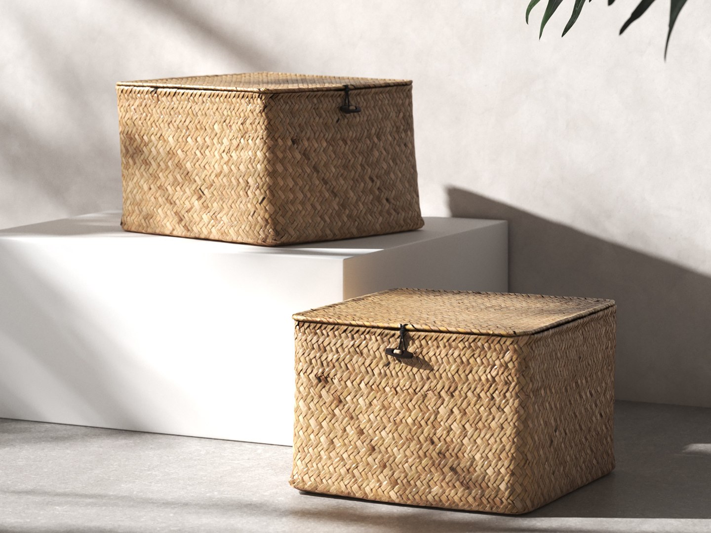 3D Wicker Storage Box With Lid Model TurboSquid 2151362
