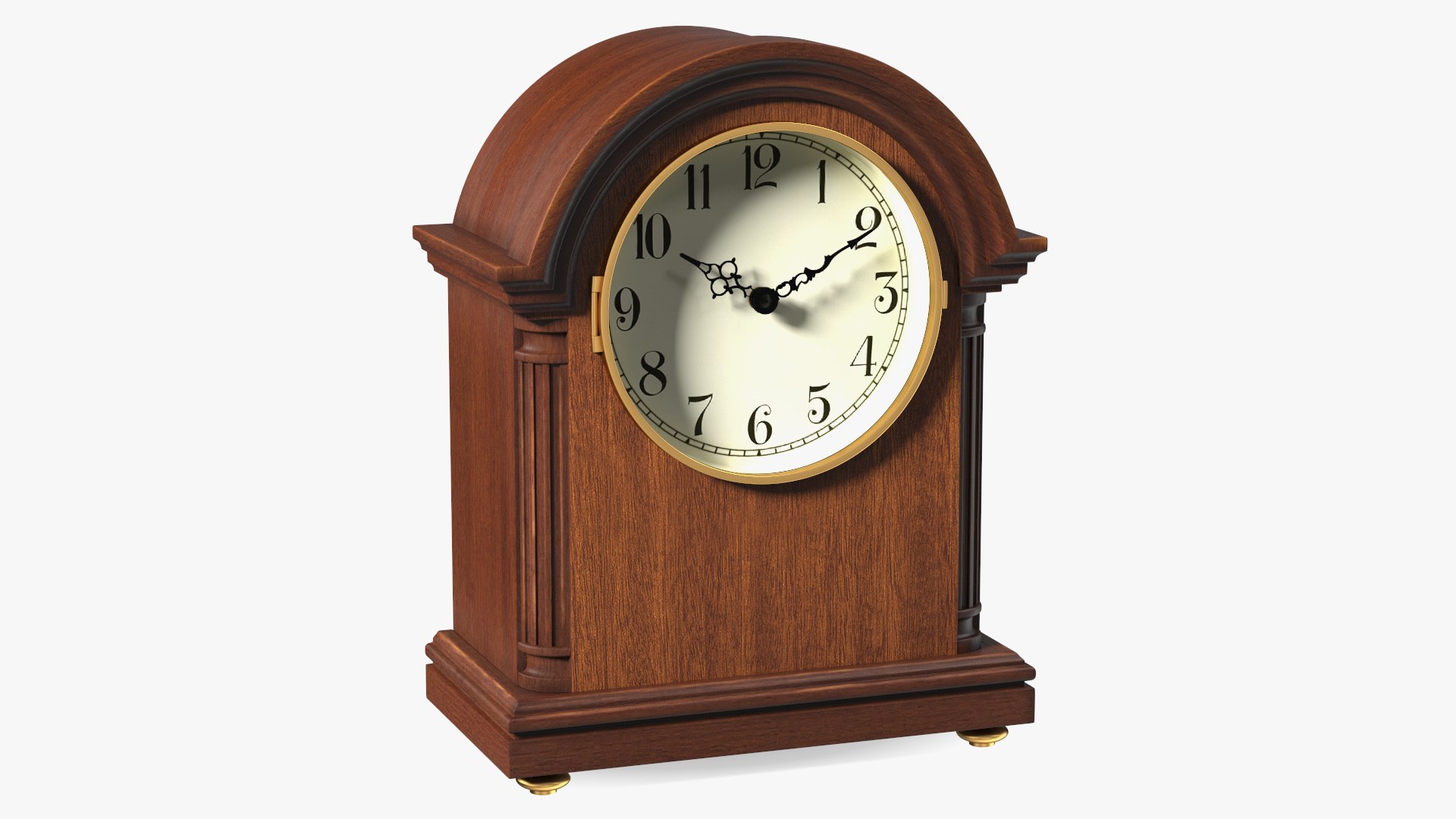 Barrister Style Mantel Clock 3D model preview
