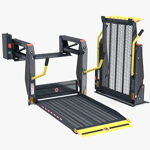 3D hydraulic wheelchair lift rigged model
