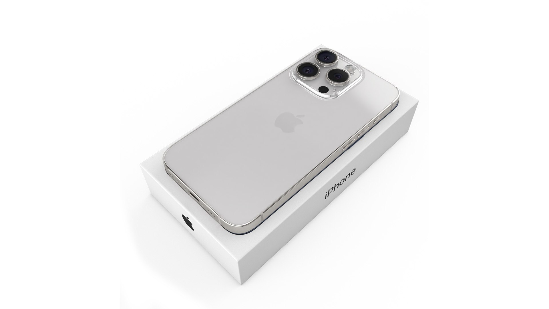 IPhone 15 Pro White with Box 3D model preview