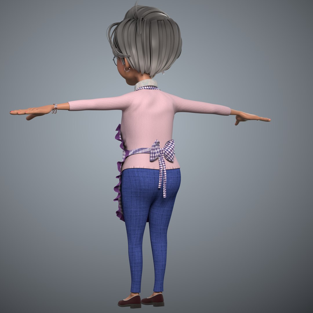 3D model Cartoon Old Woman GrandMa NoRig https://p.turbosquid.com/ts-thumb/jK/9ZqWAE/Ha/preview4/png/1628342535/1920x1080/fit_q87/ea810a8857d4b1e10d8bc39cebf14c40dbc10a22/preview4.jpg