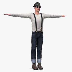 3D Fashionable Chinese Man Rigged for Cinema 4D model