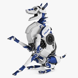 3D Futuristic Police Robot Dog Rigged