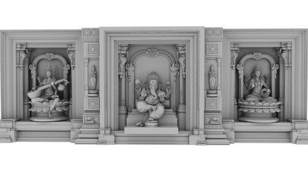 3D model god lakshmi ganesh saraswati 3d model