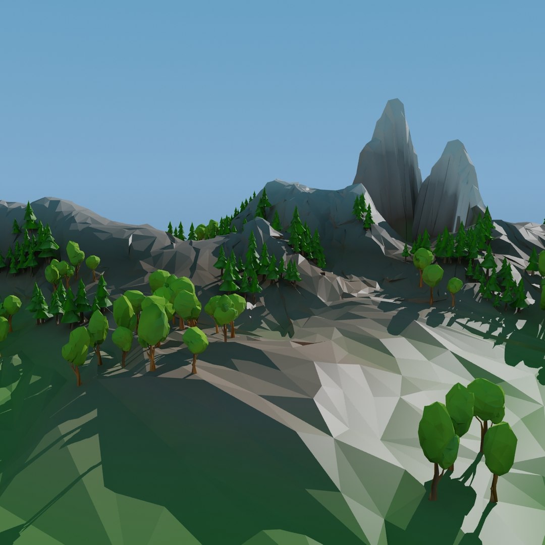 Mountain Landscape Trees 3d Max