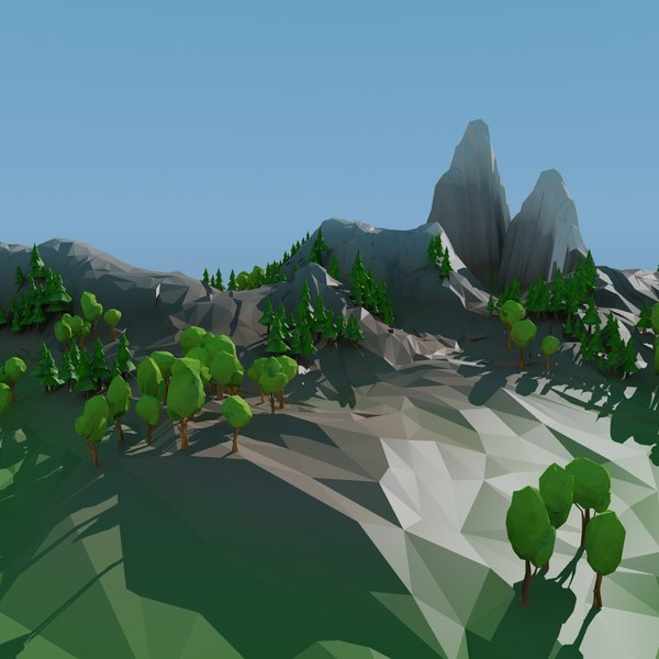 mountain landscape trees 3d max