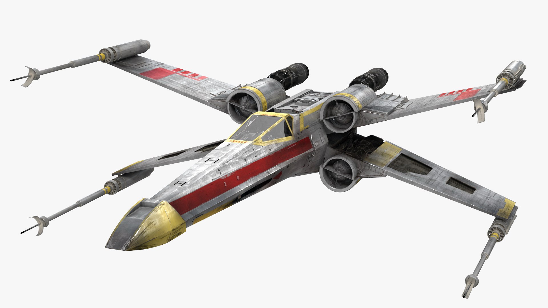 Star Wars X-Wing Starfighter Yellow 3D model preview