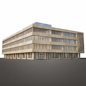 Soviet administrative building building with a plan 3D model