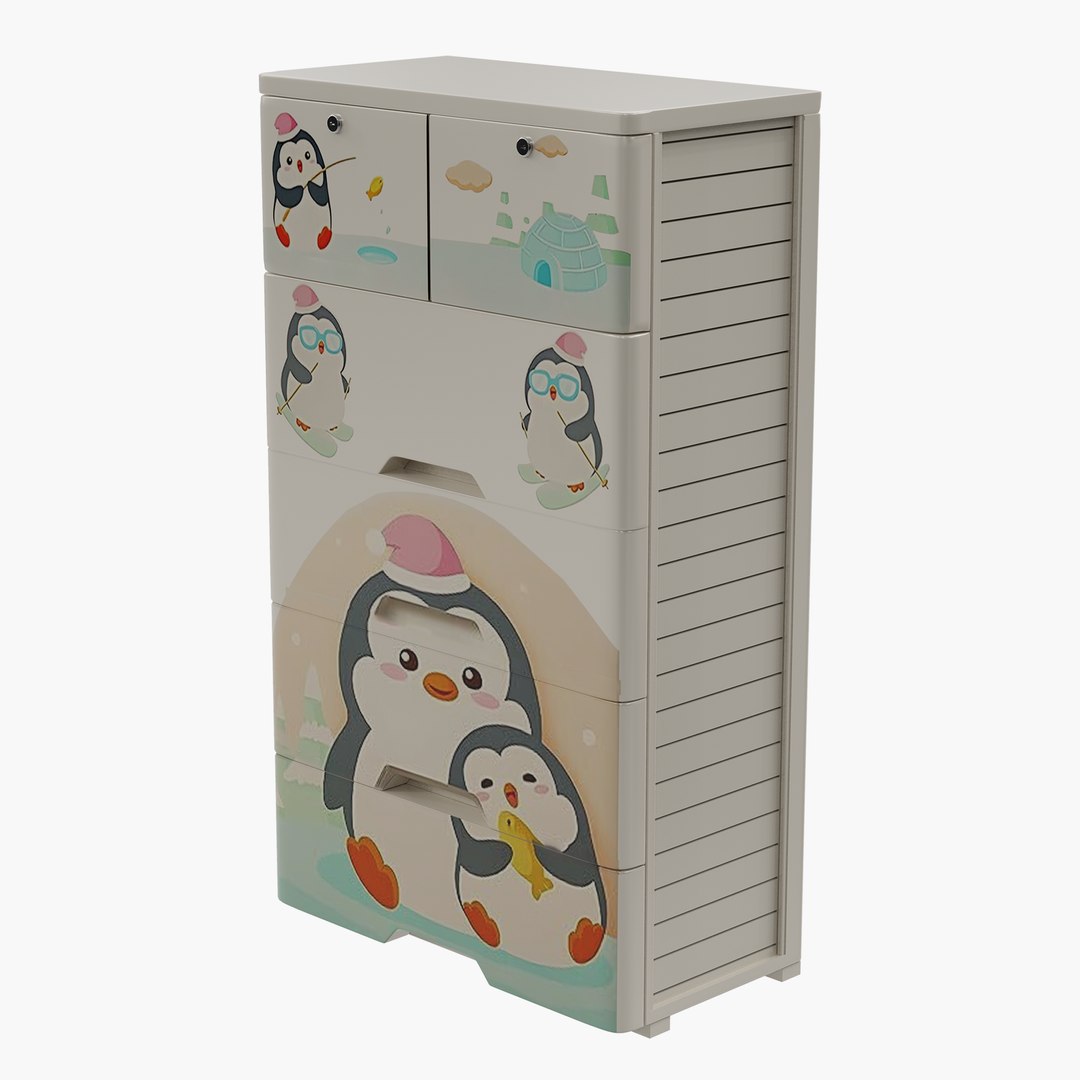 Kids Cartoon Storage Cabinet 3D - TurboSquid 2494923