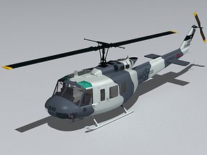 3d model bell uh-1h helicopter cockpit