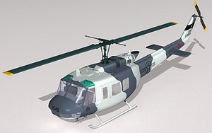 3d model bell uh-1h helicopter cockpit