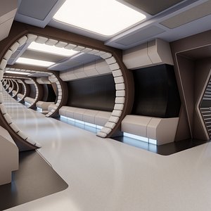 SciFi curved corridor set