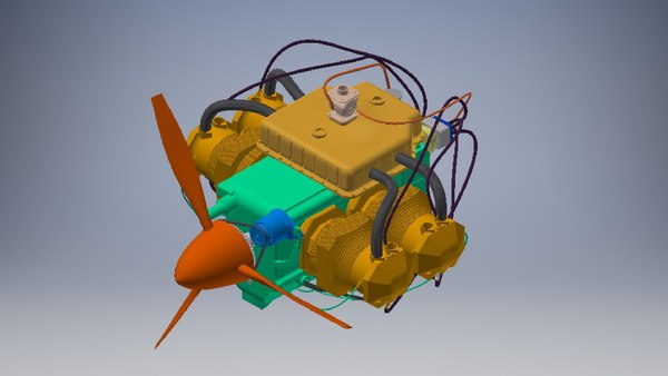modelo 3d A horizontally opposed engine - TurboSquid 2072509