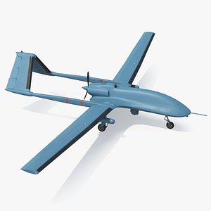 3D Armed Combat Drone Blue