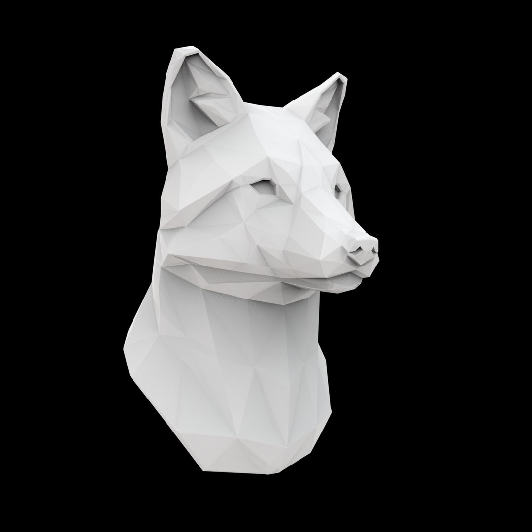 Geometric Fox Bust 3D Print Model Low Poly Vulpine Sculpture 3D Model ...