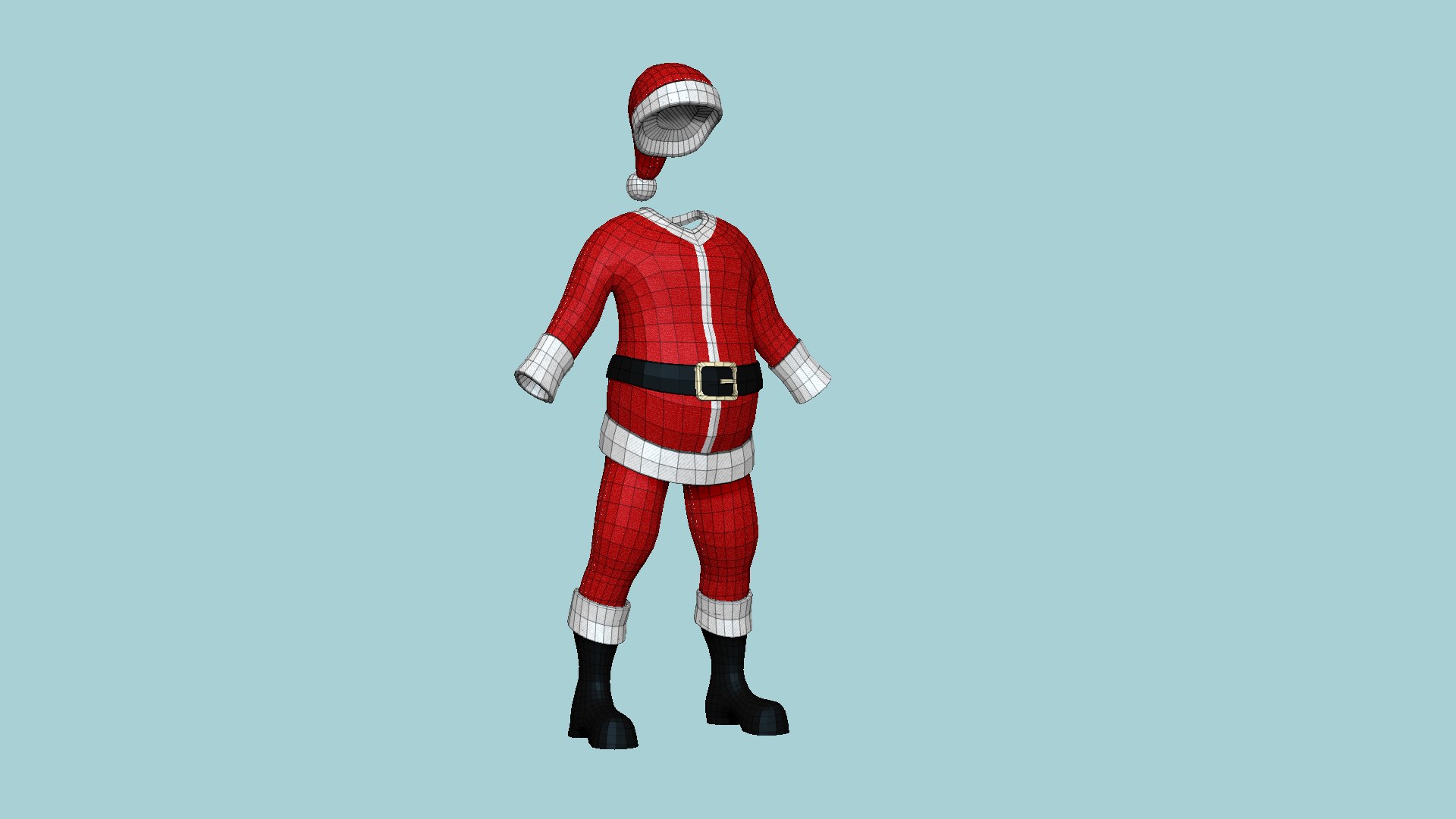 3D Santa Claus Costume 01 Red - Character Design Fashion model ...