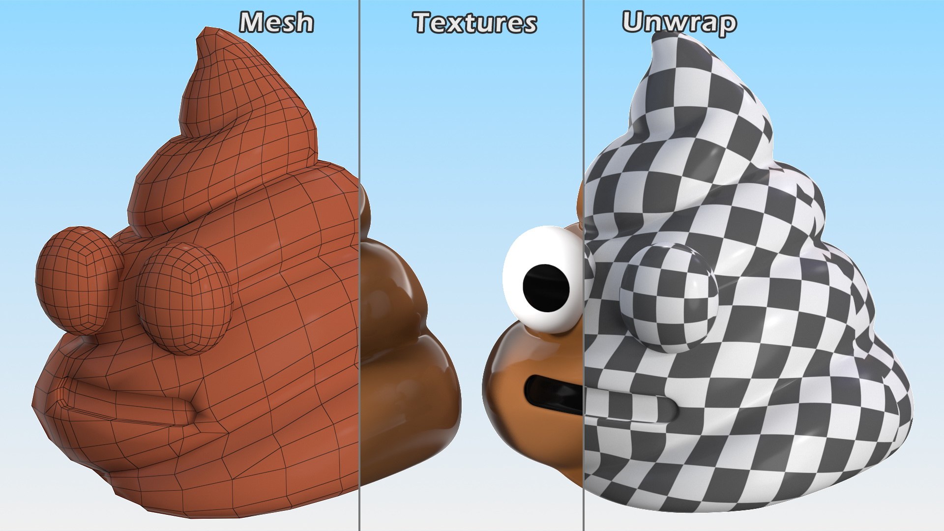 3D Neutral Face Poop Emoji Smile https://p.turbosquid.com/ts-thumb/jK/nZyl3m/LF/neutralfacepoopemojismile3dsmodel011/jpg/1634197894/1920x1080/fit_q87/c248821a3b630e4567aa778069197a47654ad73e/neutralfacepoopemojismile3dsmodel011.jpg