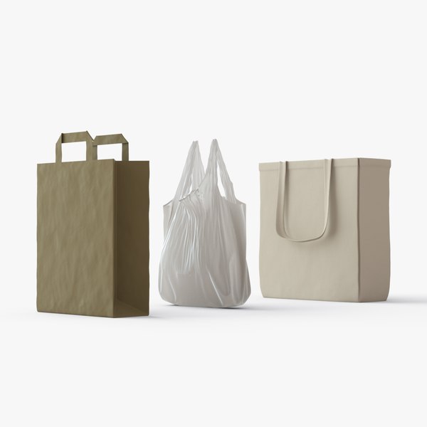Taschen Kunststoff Stoff Papier 3D Modell TurboSquid 1373893