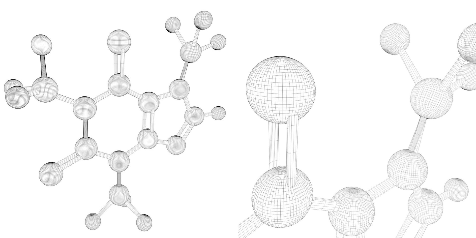 caffeine molecule model https://p.turbosquid.com/ts-thumb/jK/xutwUE/nS/tscaffeine_molecule06/jpg/1640778248/1920x1080/fit_q87/9f513e79e1d3b9155c1caa3c6c719213a3f487b2/tscaffeine_molecule06.jpg
