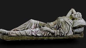 ancient tomb woman stone monument PBR photogrammetry 3D model