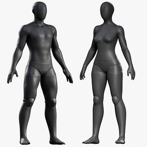 Male and Female Action Figure PBR