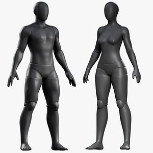 Male and Female Action Figure PBR