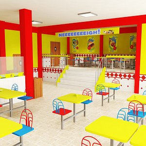 fast food restaurant 3d max