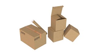 Cardboard boxes Collection 3D model