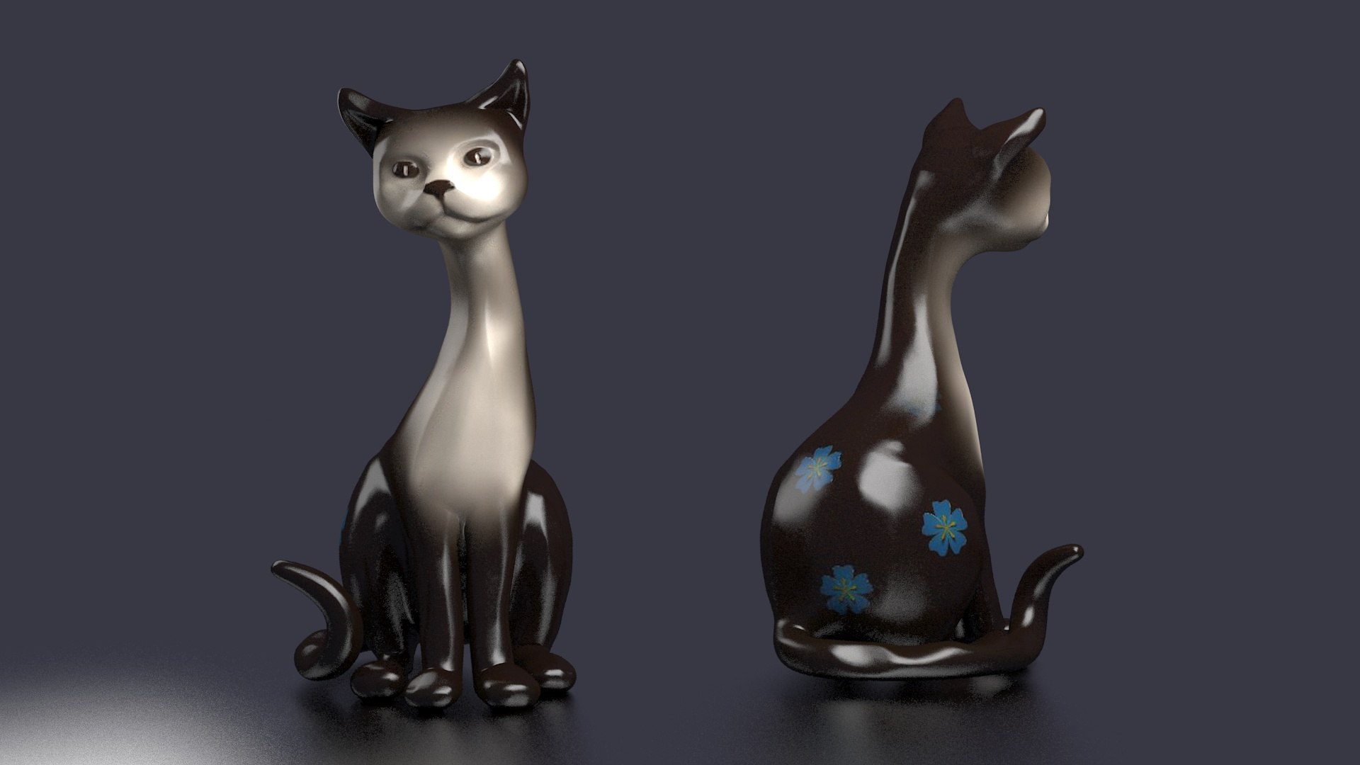 3D Cat Animal Mammal Sculpture Statuette Present Sculpt Art ...