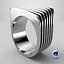 Abstract Layered Square Silver Ring 3D model