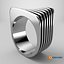 Abstract Layered Square Silver Ring 3D model