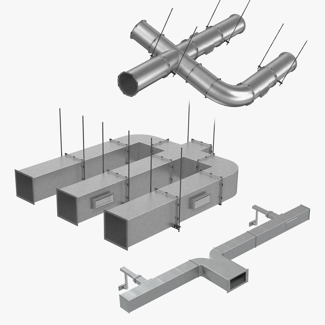 Air Conditioning Ductings Collection 3D model preview