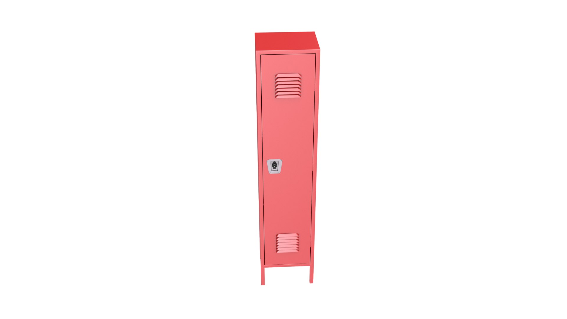 3D Model Steel Locker Single - Red - TurboSquid 1924545