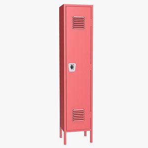 3D model Steel Locker Single - Red