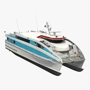 3D ferry catamaran generic rigged model
