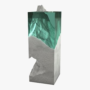 realistic glass concrete sculpture 3D model